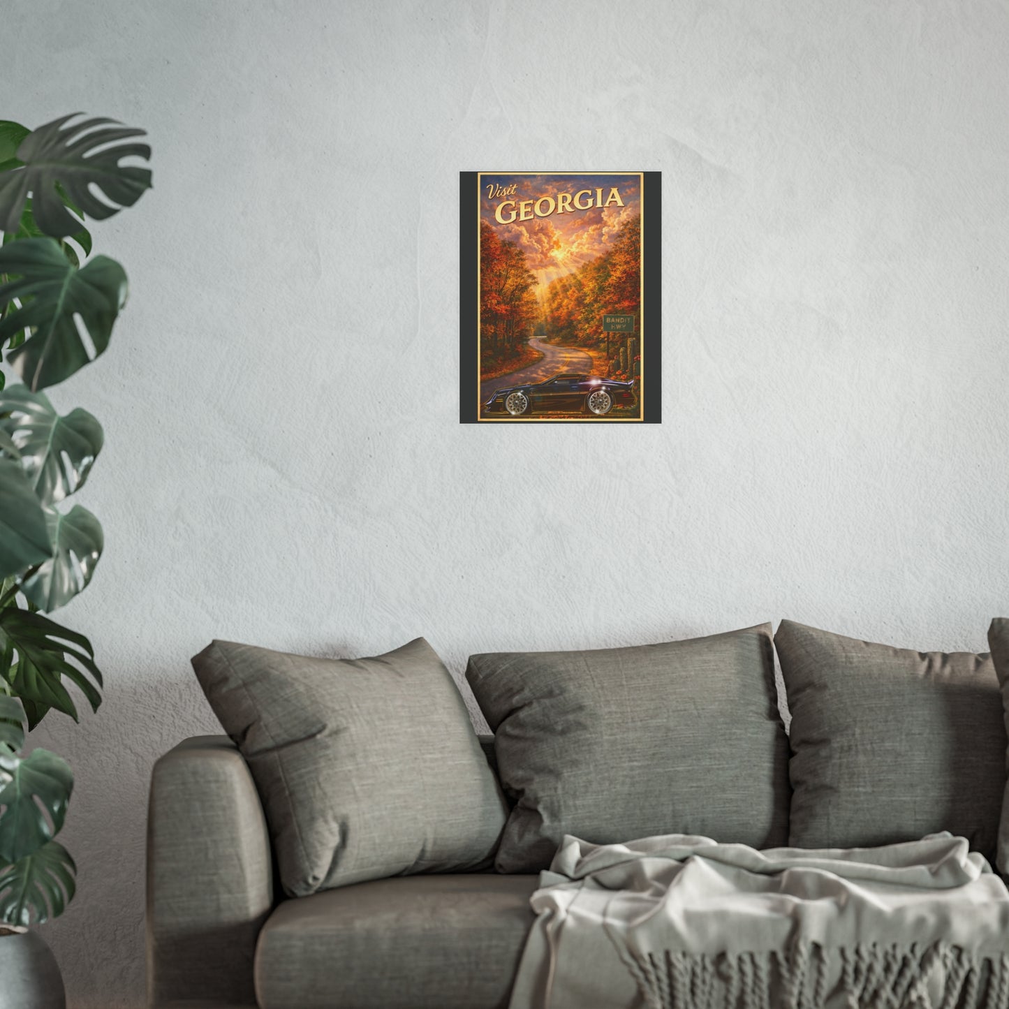 VISIT GEORGIA Smokey and the Bandit Vintage Fireball Art Travel Poster Satin/Matte