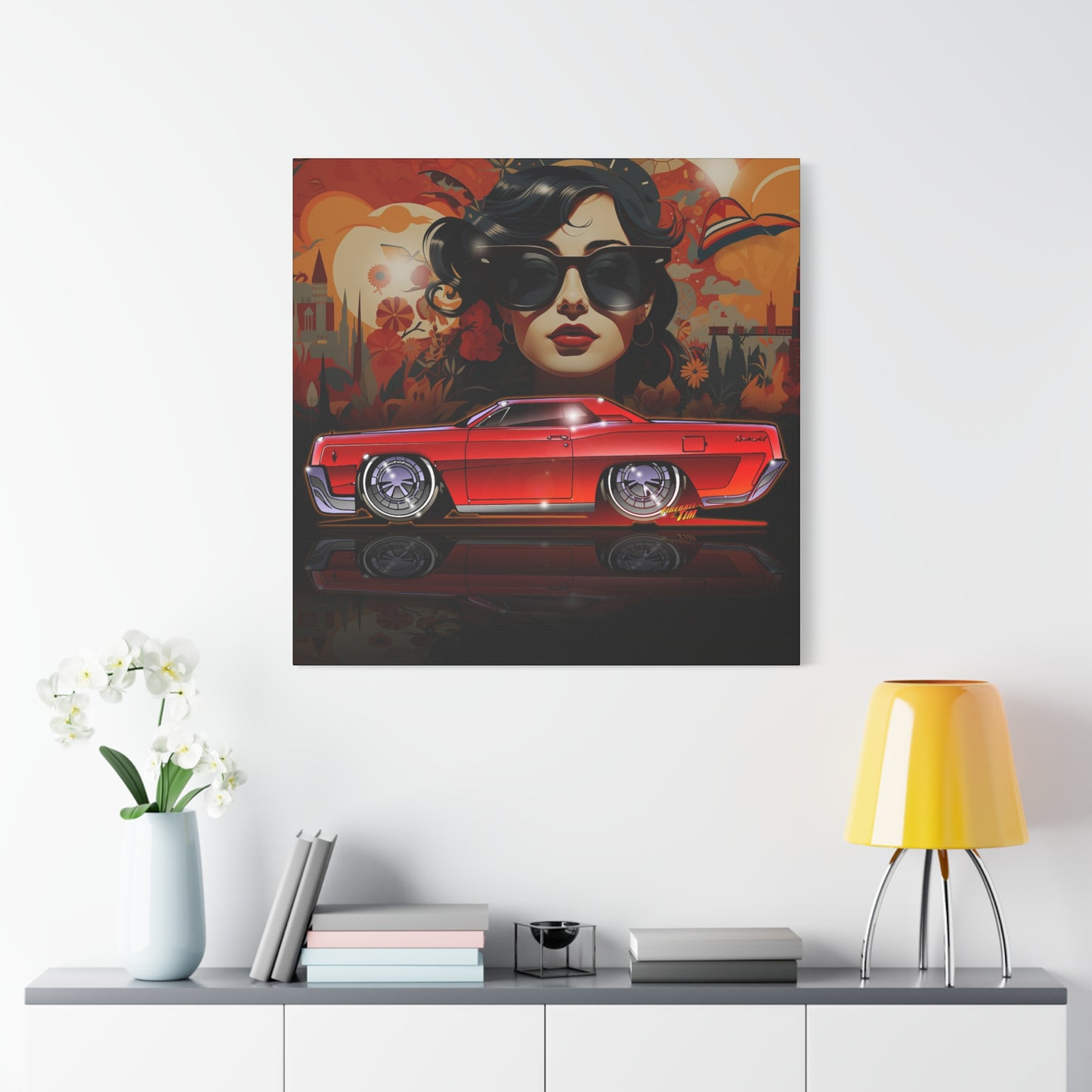 LINCOLN CONTINENTAL COUPE 1967 Canvas Art Wall Print - 12x12