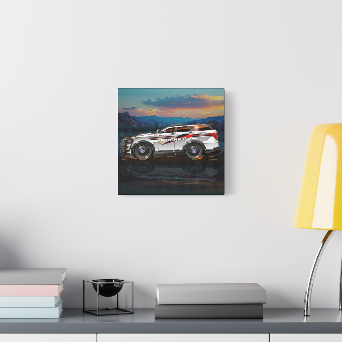 FORD EXPLORER SHERIFF POLICE CRUISER Canvas Art Wall Print - 12x12