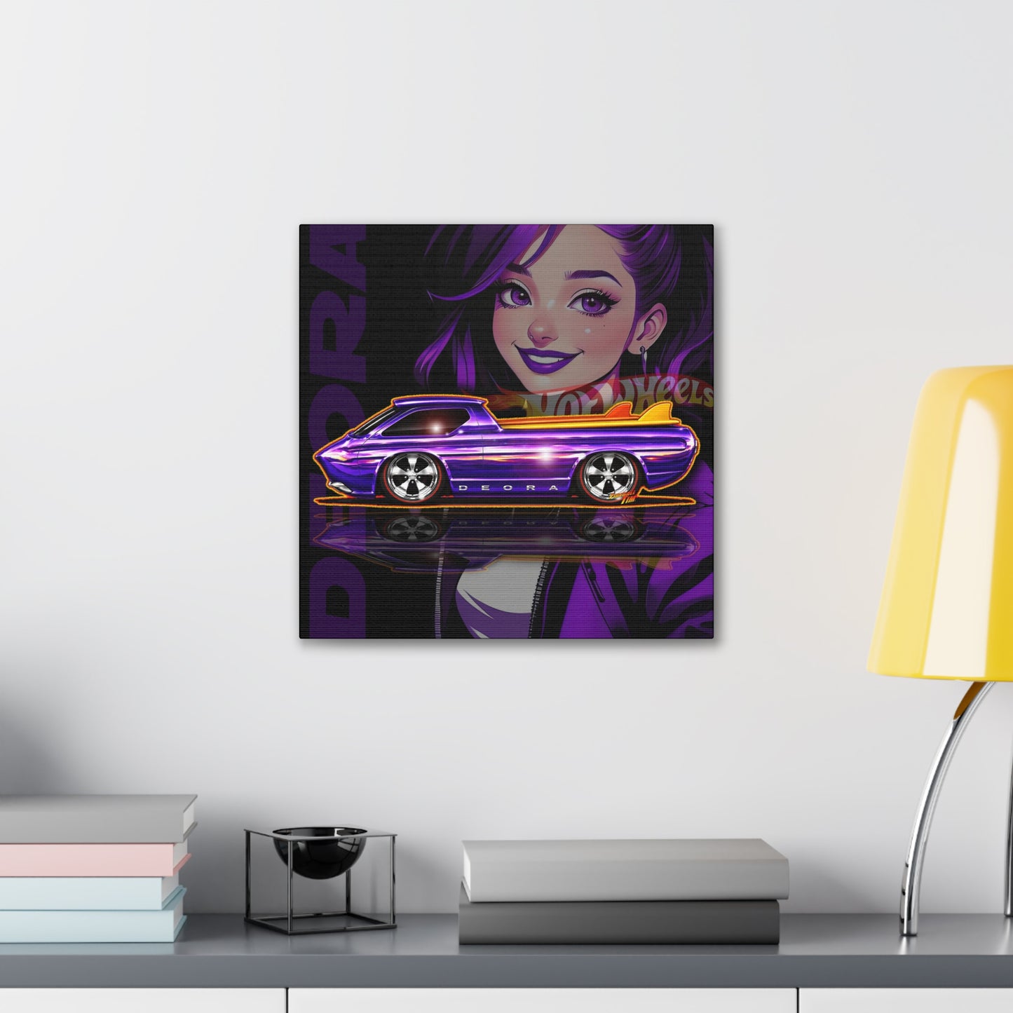 HOT WHEELS Sweet 16 DEORA Collectible Fireball Art Canvas Stretched Print