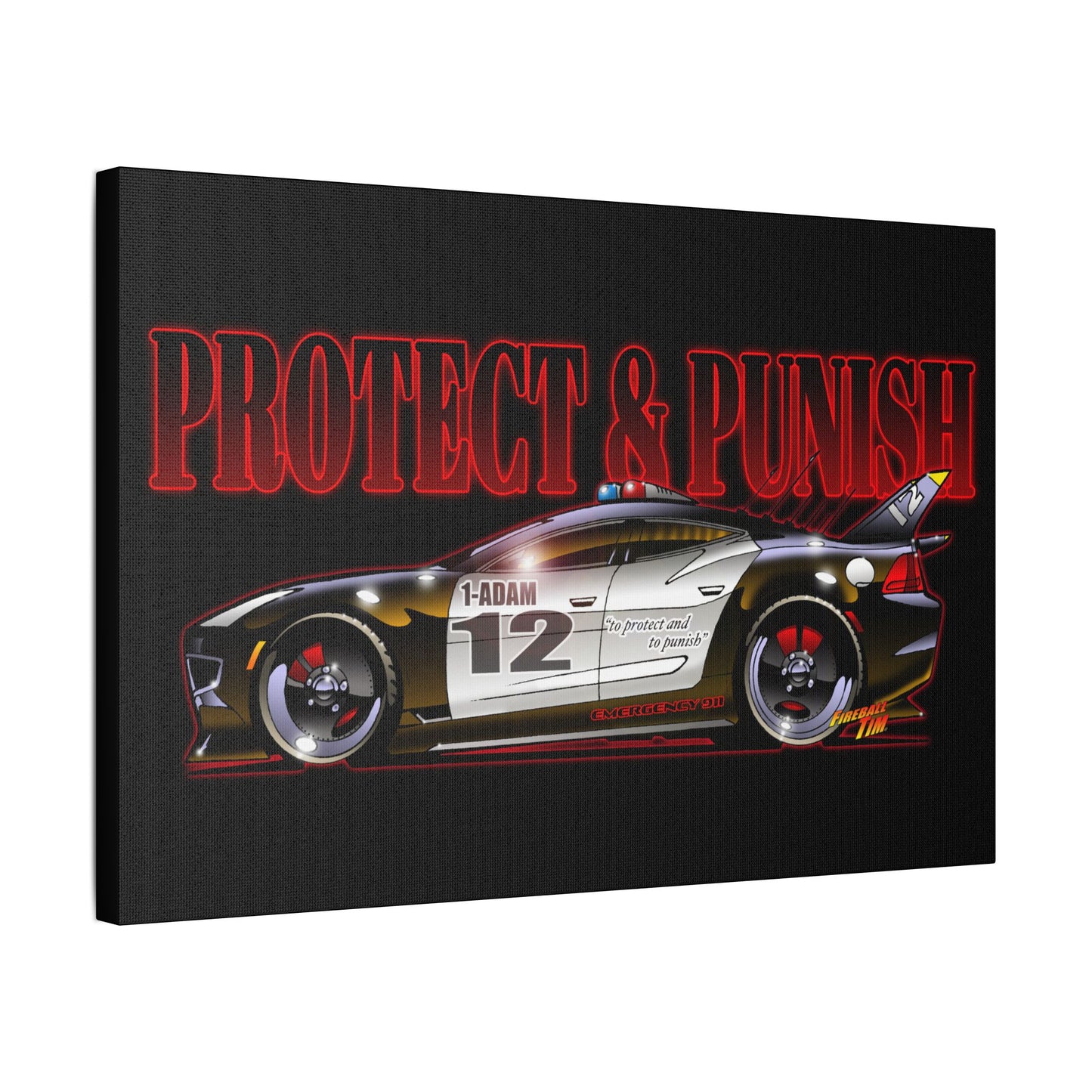 ADAM 12 FISKER KARMA Police Car Canvas Art Print - 11x14
