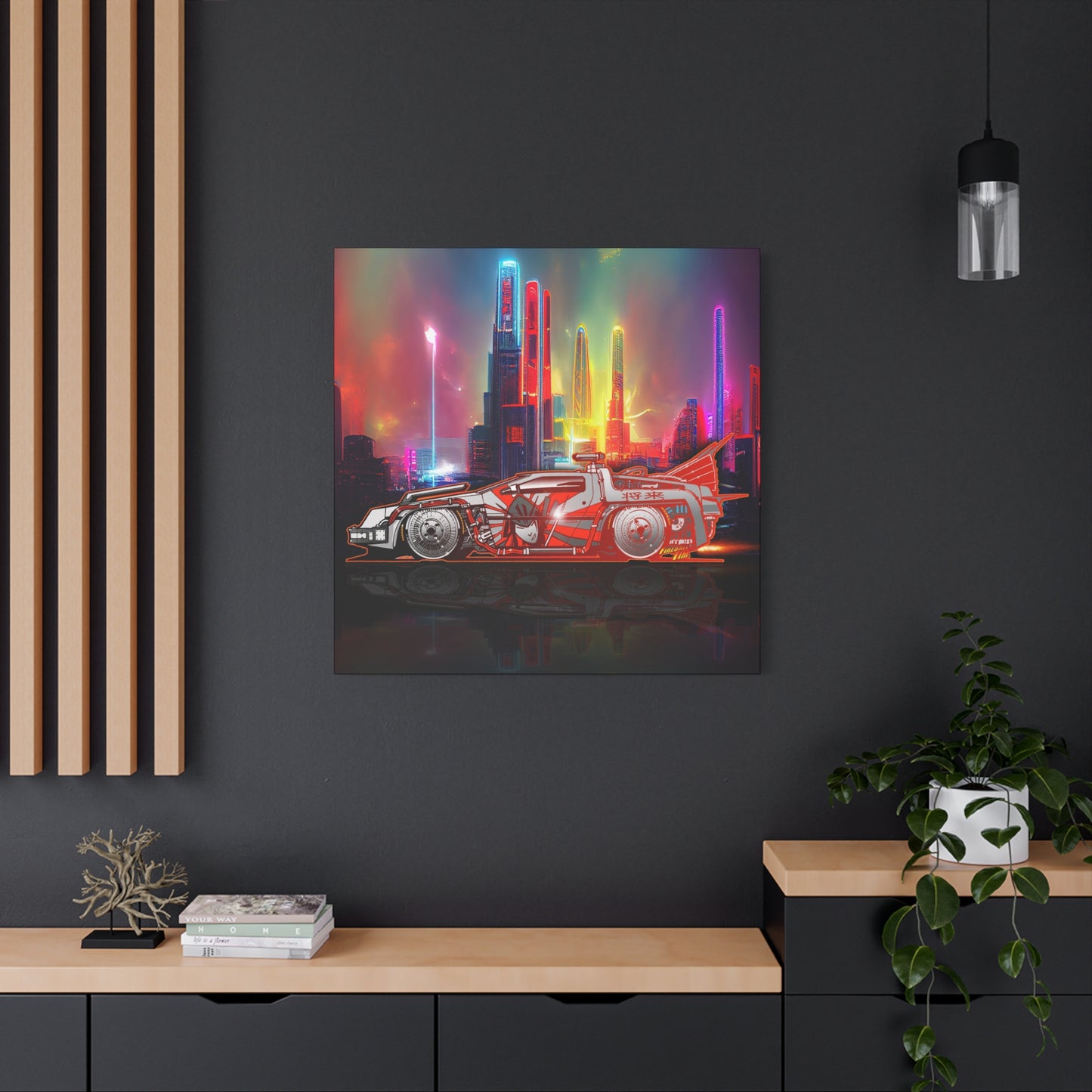 BACK TO THE FUTURE DELOREAN Time Machine Bosozoku Canvas Art Print 2 Sizes