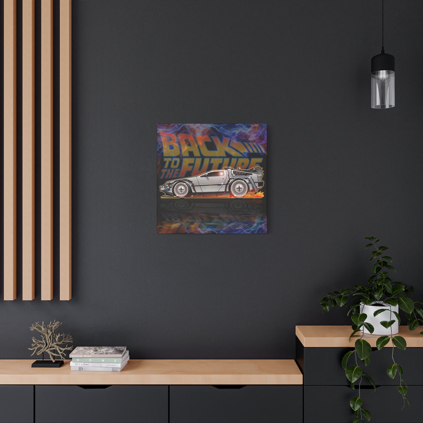 BACK to the FUTURE Delorean Time Machine Canvas Art Wall Print