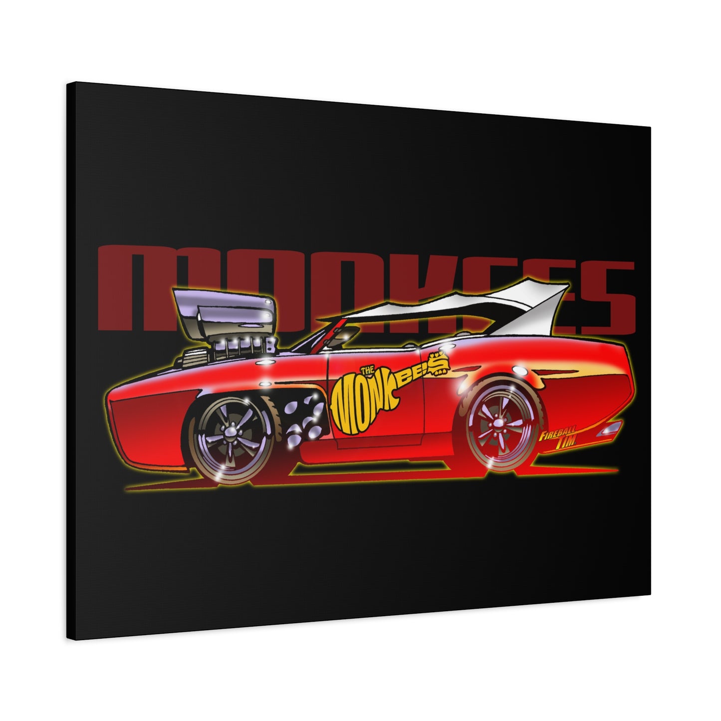 THE MONKEES Monkeemobile Fireball Canvas Art Wall Print - 11x14