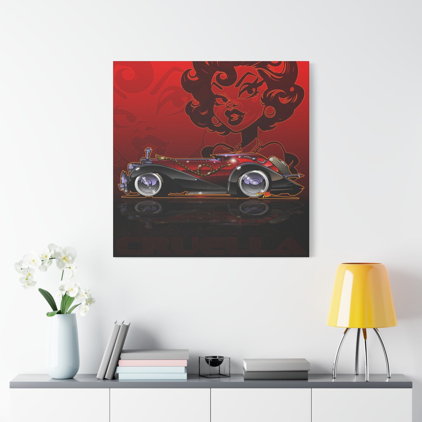 CRUELLA deVIL 1974 Panther DeVille Fireball Art Canvas Print