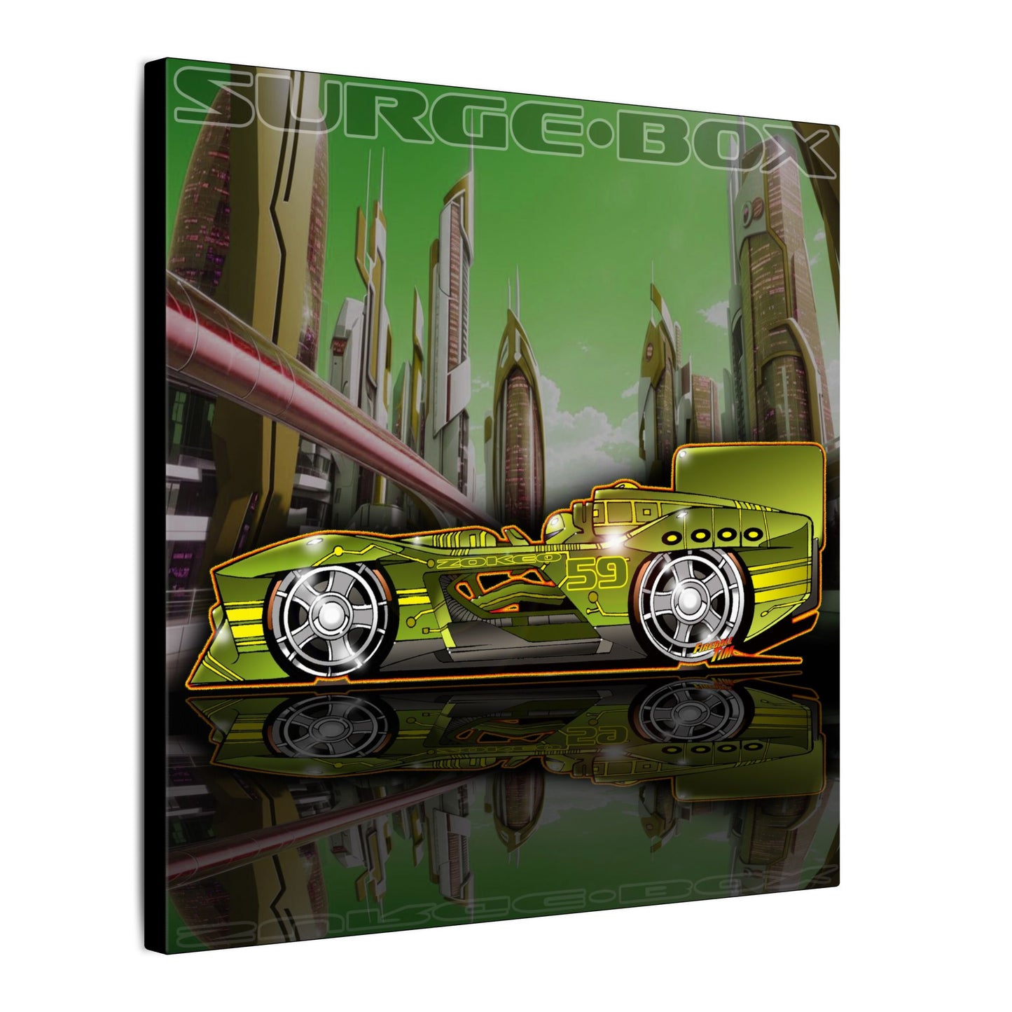 SPEED RACER SURGE BOX Zokeo Race Car Collectible Fireball Art Canvas Print
