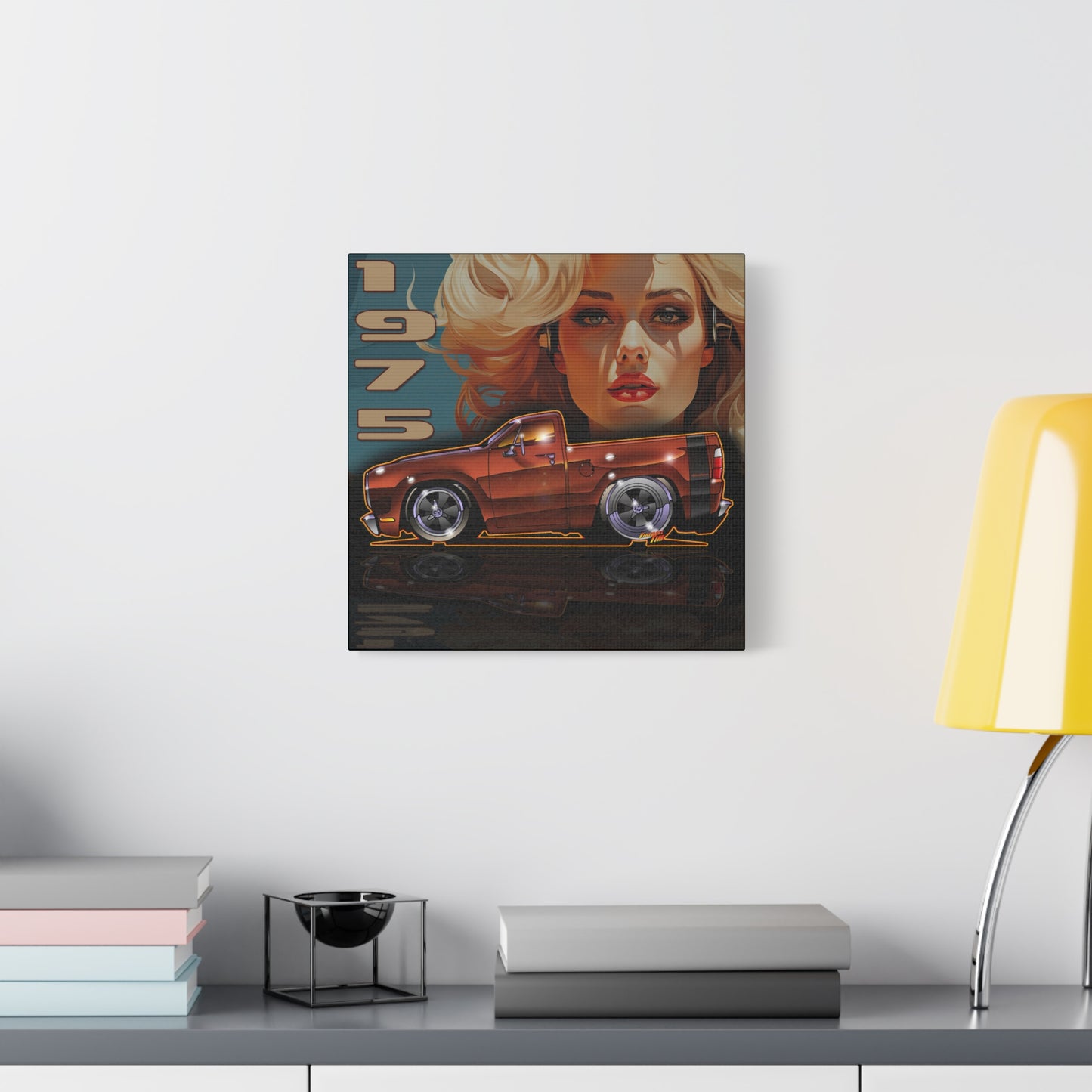 DODGE ADVENTURER SRT Pickup Truck 1975 Fireball Art Canvas Print