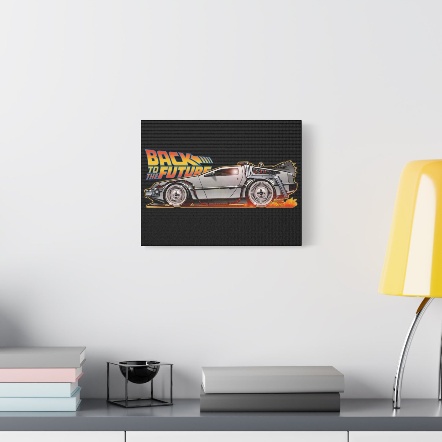 BACK TO THE FUTURE Delorean Time Machine Canvas Art Wall Print - 11x14