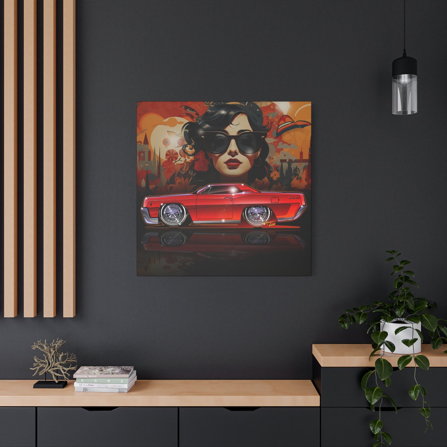 LINCOLN CONTINENTAL COUPE 1967 Canvas Art Wall Print - 12x12