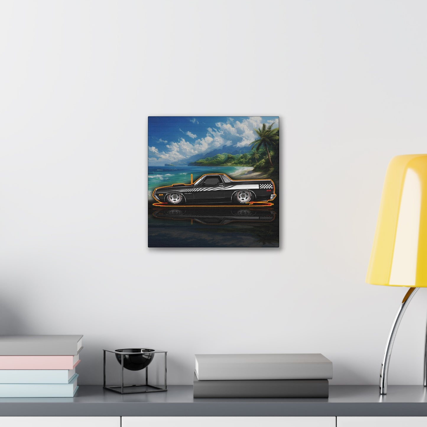 FORD RANCHERO Collectible Fireball Art Canvas Stretched Print