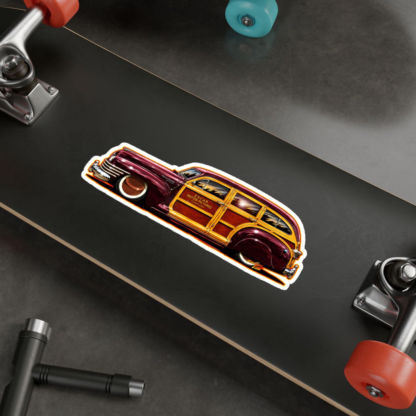 CHRYSLER TOWN & COUNTRY 1942 Collectible Fireball Art Stickers - 4 Sizes
