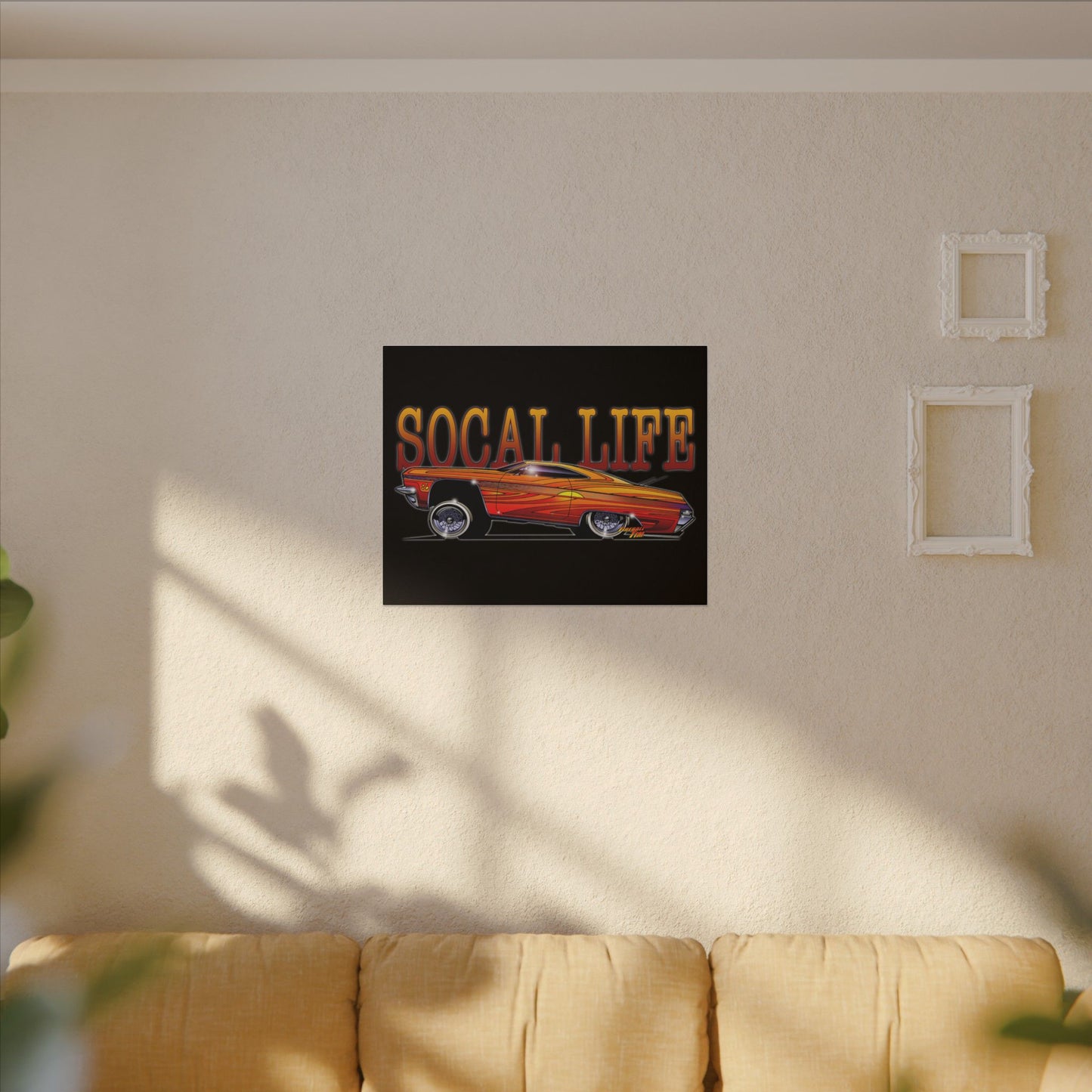 CHEVY IMPALA LOWRIDER Fireball Art Canvas Print