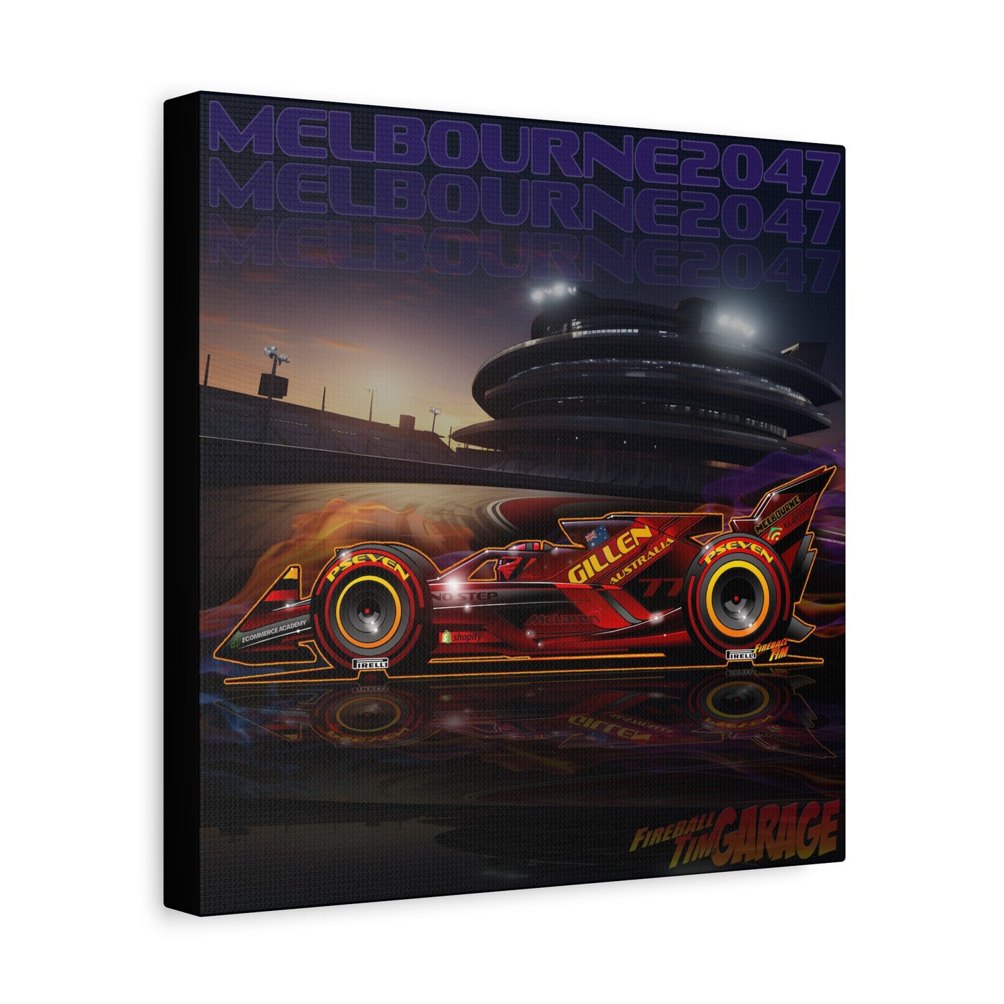GILLEN AUSTRALIA F1 2047 Race Car Canvas Art Wall Print - 12x12