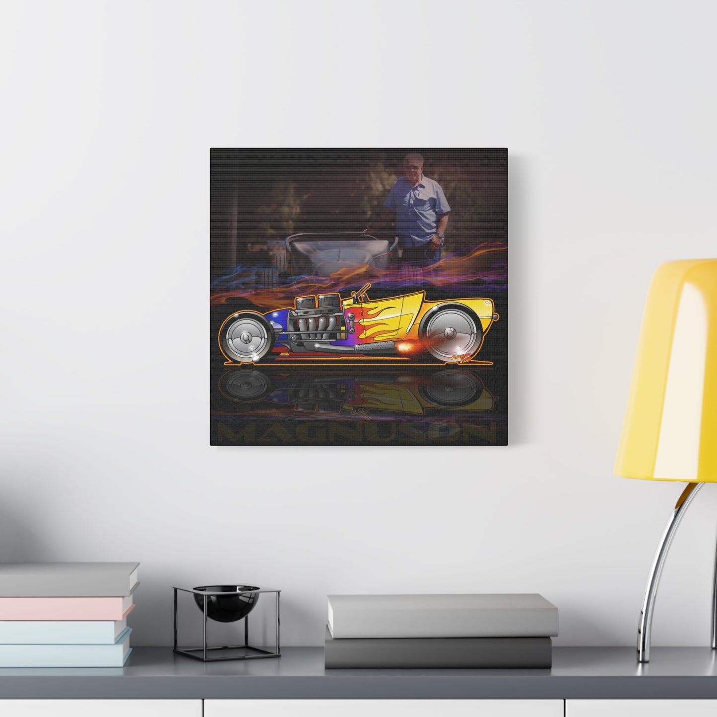 MAGNUSON Track Roadster Hot Rod Fireball Art Canvas Print