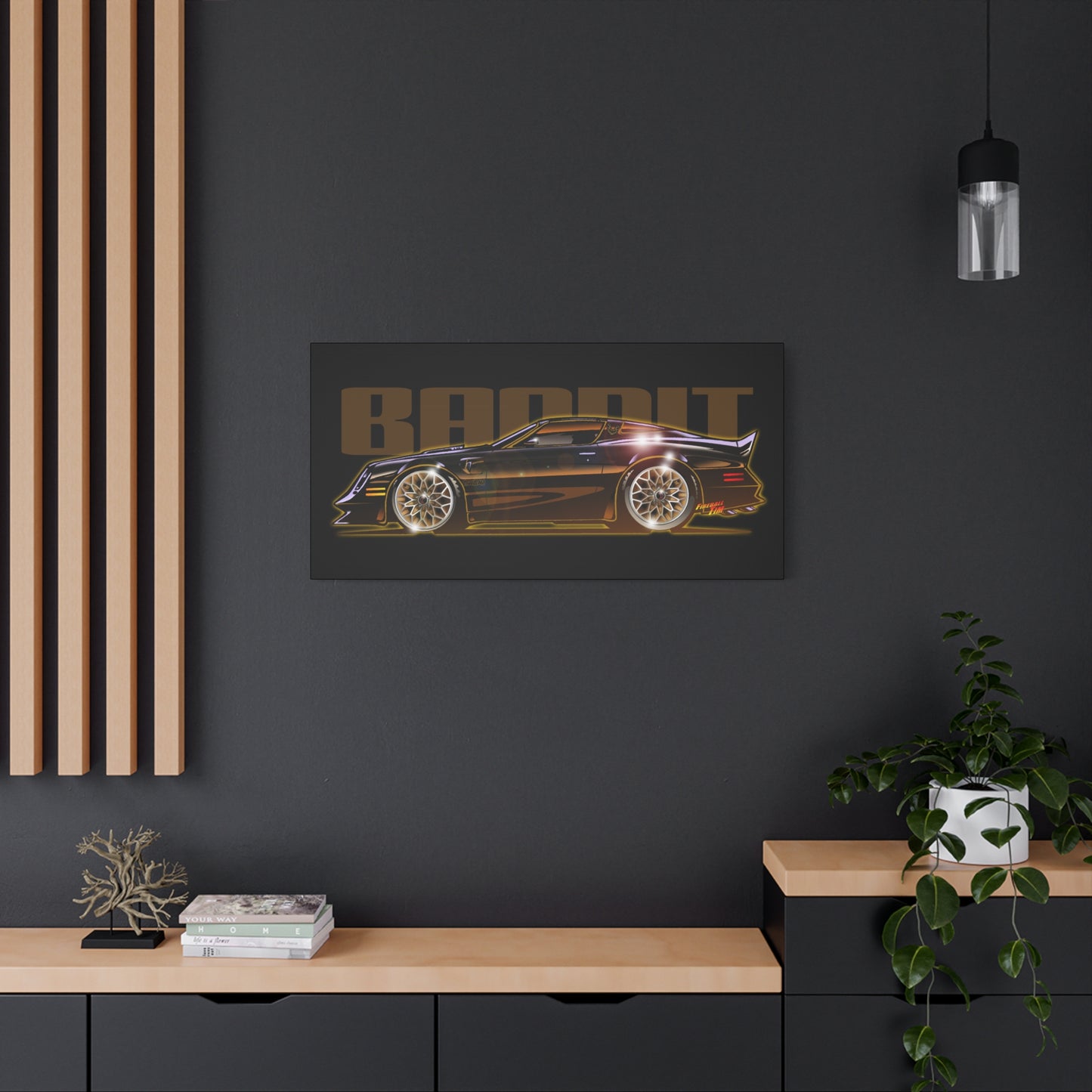 SMOKEY AND THE BANDIT Pontiac Trans Am Fireball Art Canvas Print - Sizes