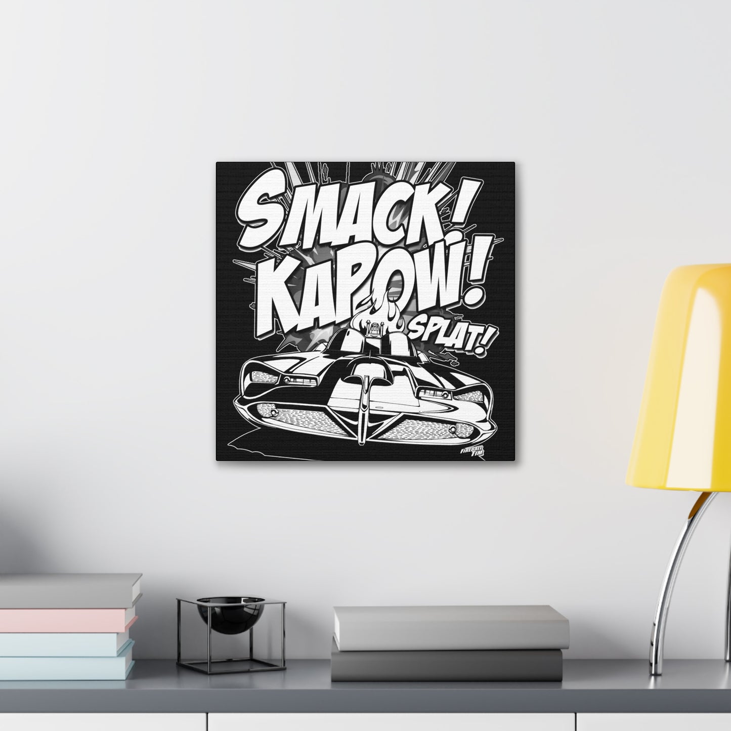 BATMOBILE 1966 BATMAN KAPOW Canvas Art Print - 3 Sizes