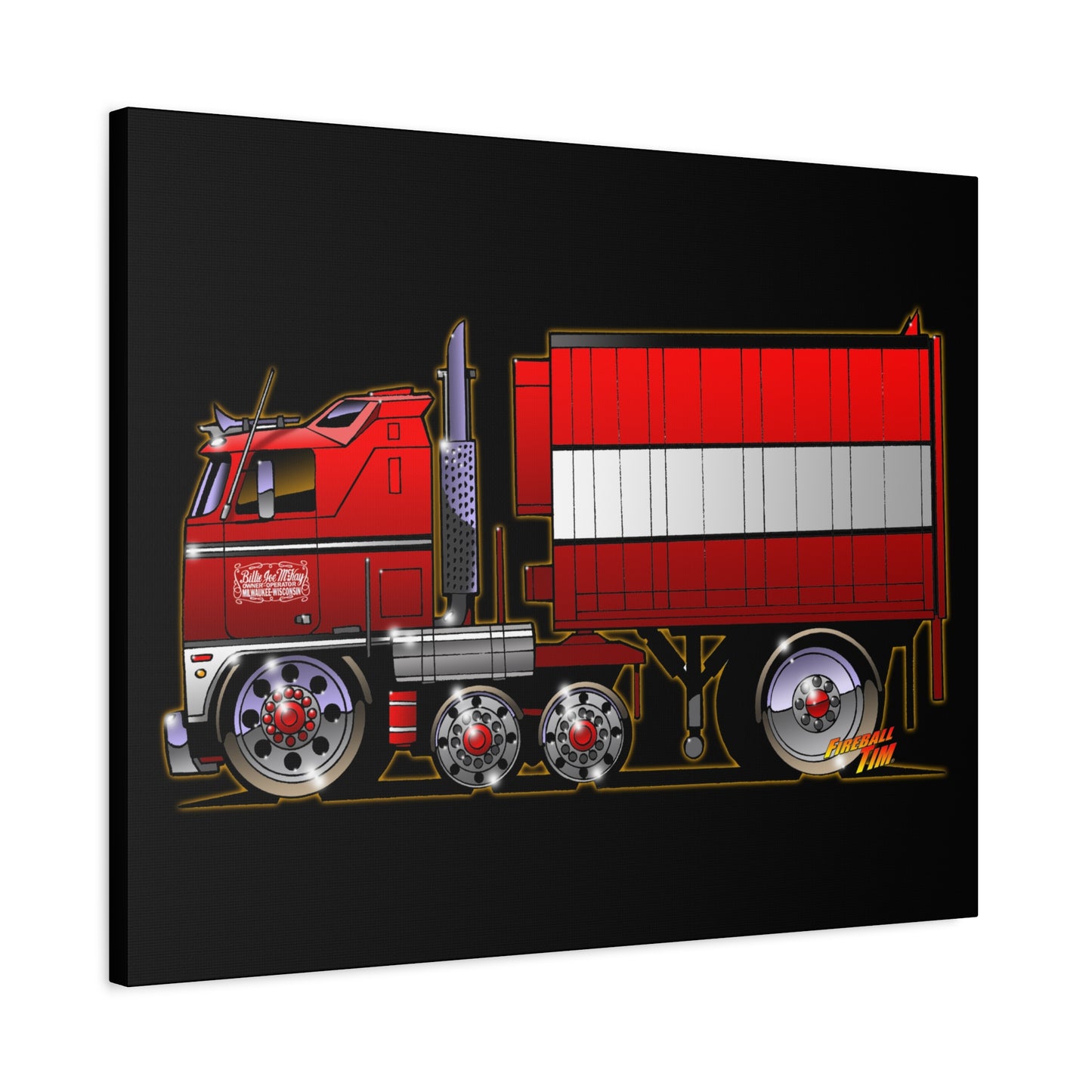 BJ AND THE BEAR TV Show Semi Truck Canvas Art Wall Print - 11x14