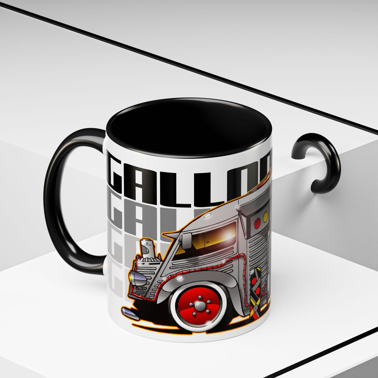 GALLODROME French Food Truck Fireball Art Collectible Coffee Mug - 2 Sizes