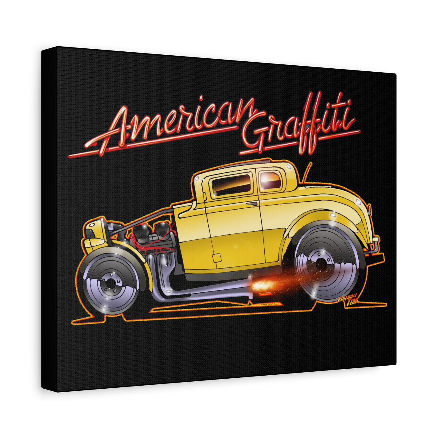 AMERICAN GRAFFITI '32 HOT ROD Movie Car Fireball Art Canvas Print - 11x14