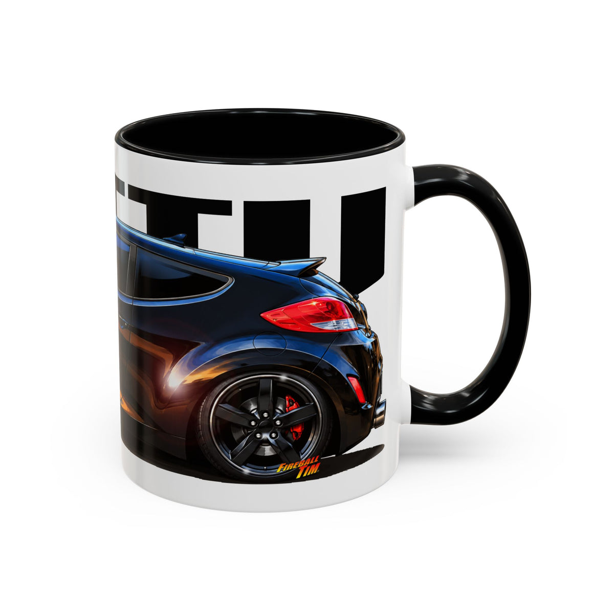 HYUNDAI VELOSTER 2012 Black Betty Collectible Fireball Art Coffee Mug - 2 Sizes