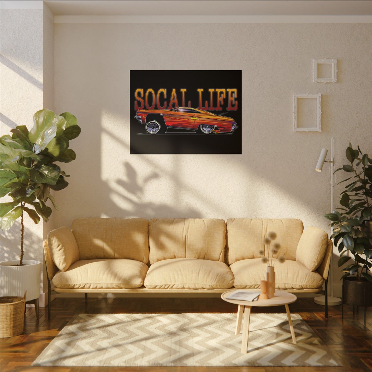 CHEVY IMPALA LOWRIDER Fireball Art Canvas Print