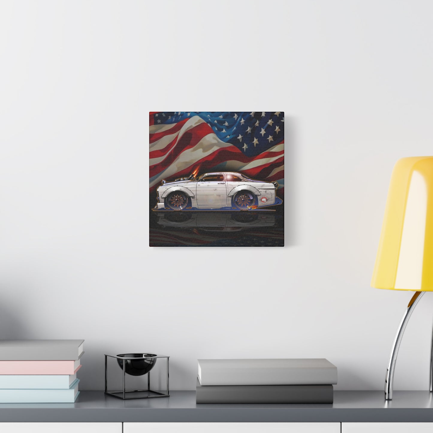 MANIACS GARAGE BORN49AIN 1949 FORD Fireball Canvas Art Wall Print - 12x12