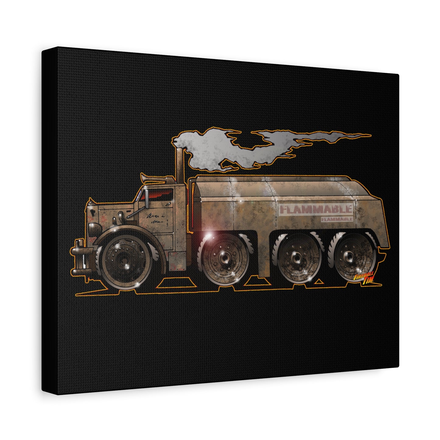 DUEL Killer Movie Truck Fireball Art Canvas Print - Sizes