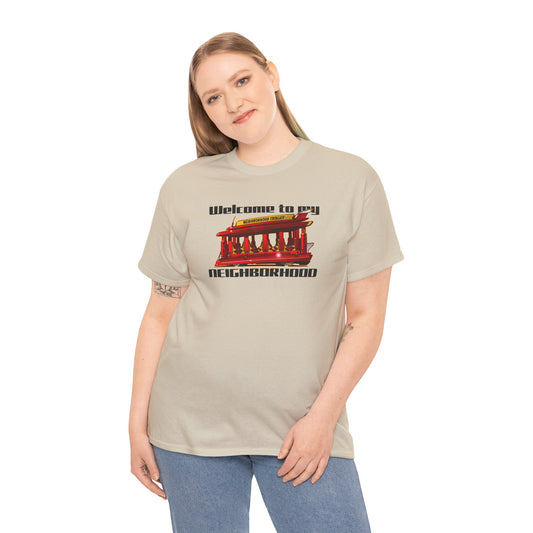 MR. ROGERS NEIGHBORHOOD TROLLEY Unisex Heavy Cotton Tee Shirt - Multiple Colors
