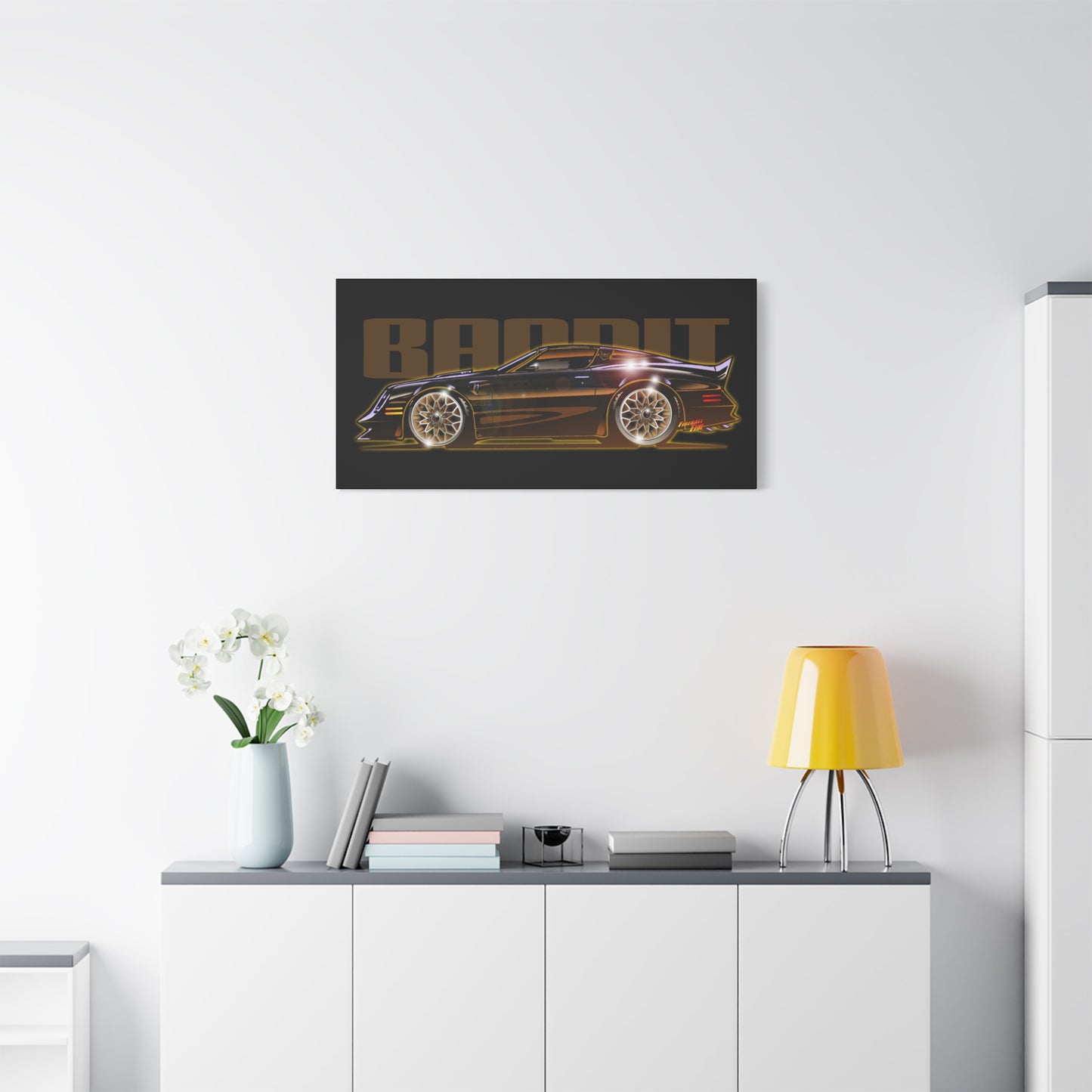 SMOKEY AND THE BANDIT Pontiac Trans Am Fireball Art Canvas Print - Sizes