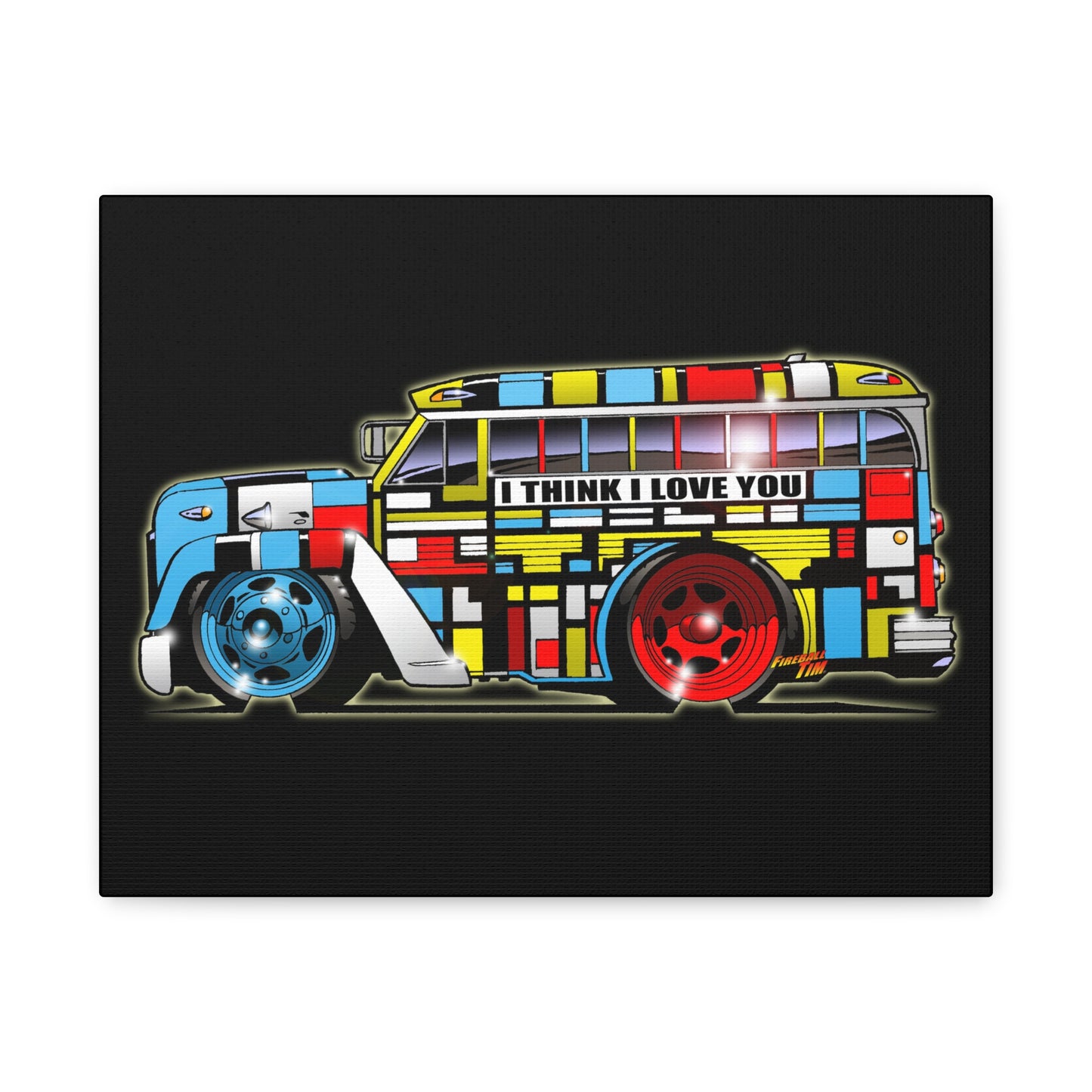 PARTRIDGE FAMILY BUS Fireball Canvas Art Wall Print - 11x14