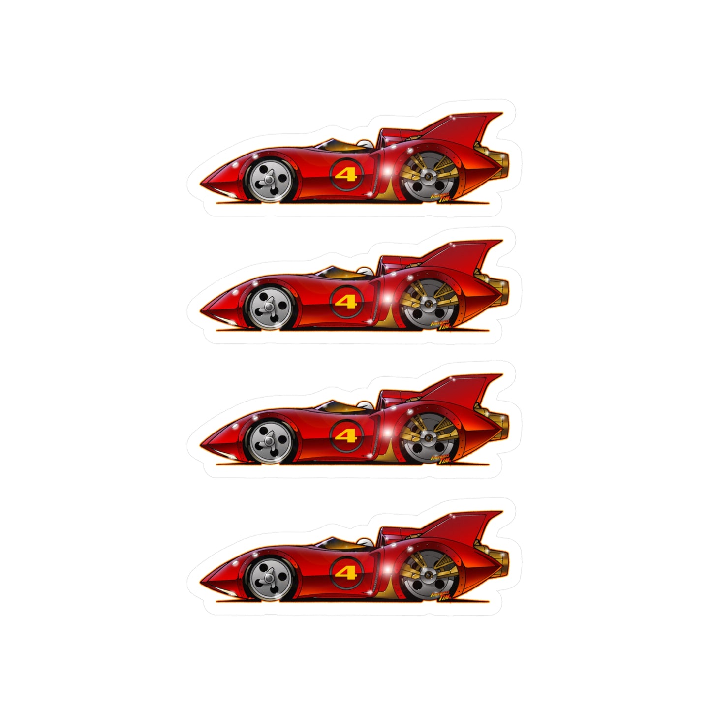 SPEED RACER MACH 4 Fireball Art Collectible Kiss-Cut Vinyl Decals Sticker