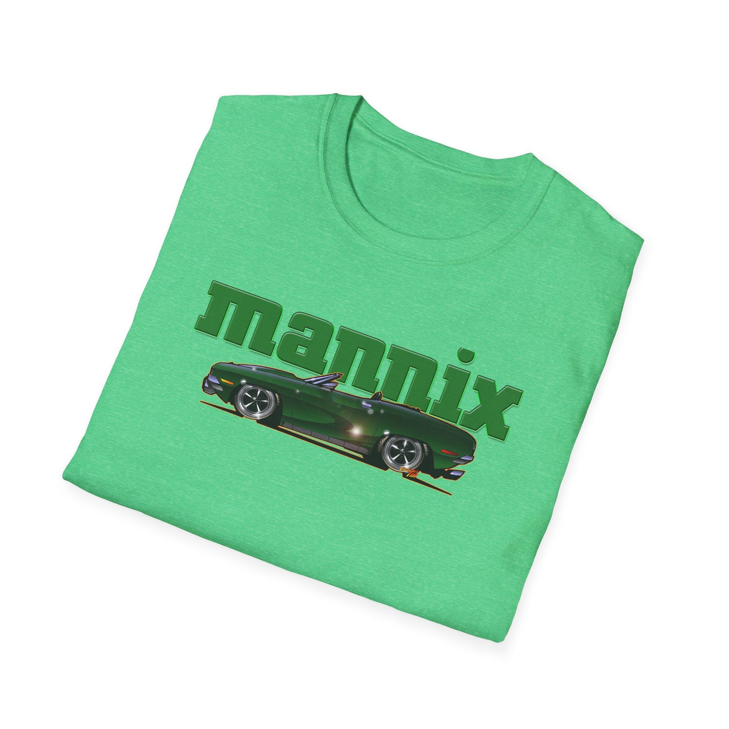 MANNIX TV Show Plymouth Barracuda Concept Art Softstyle T-Shirt Multiple Colors