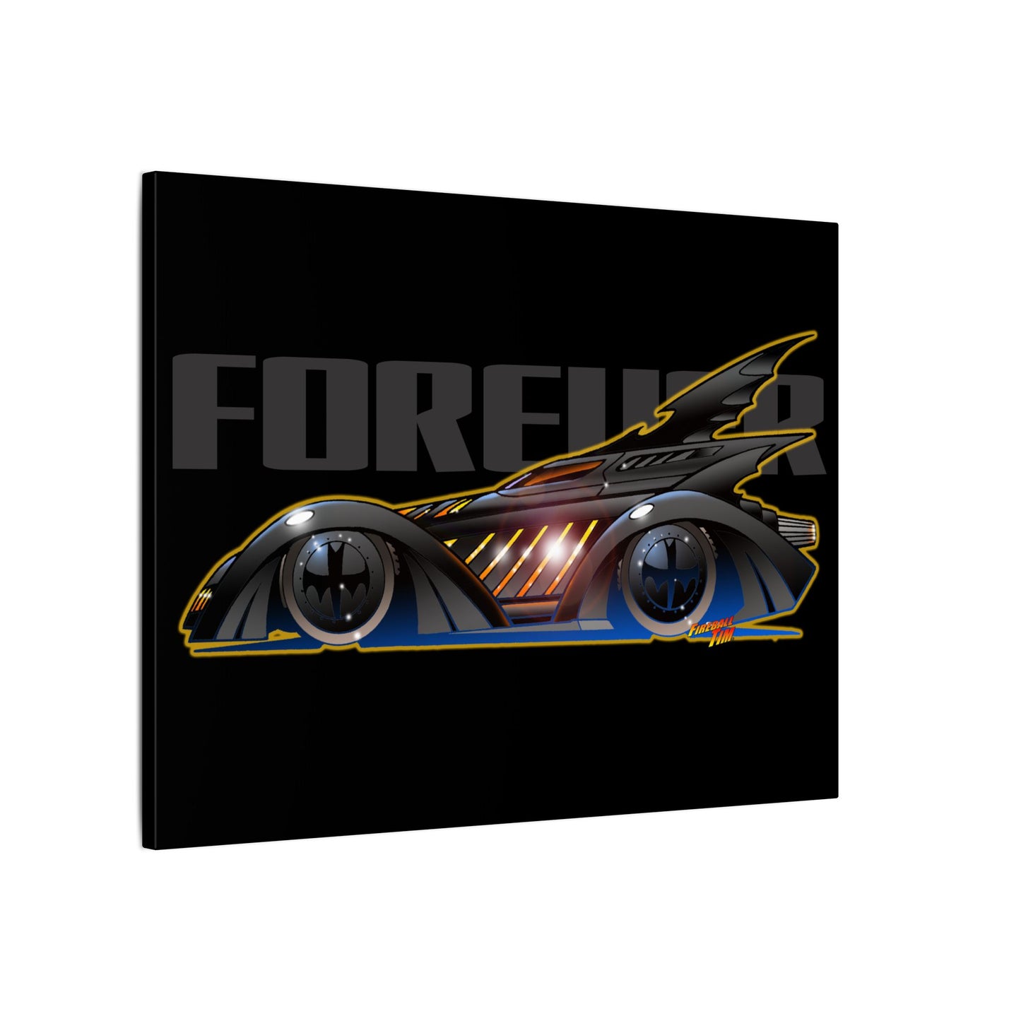 BATMAN FOREVER BATMOBILE Fireball Art Canvas Print