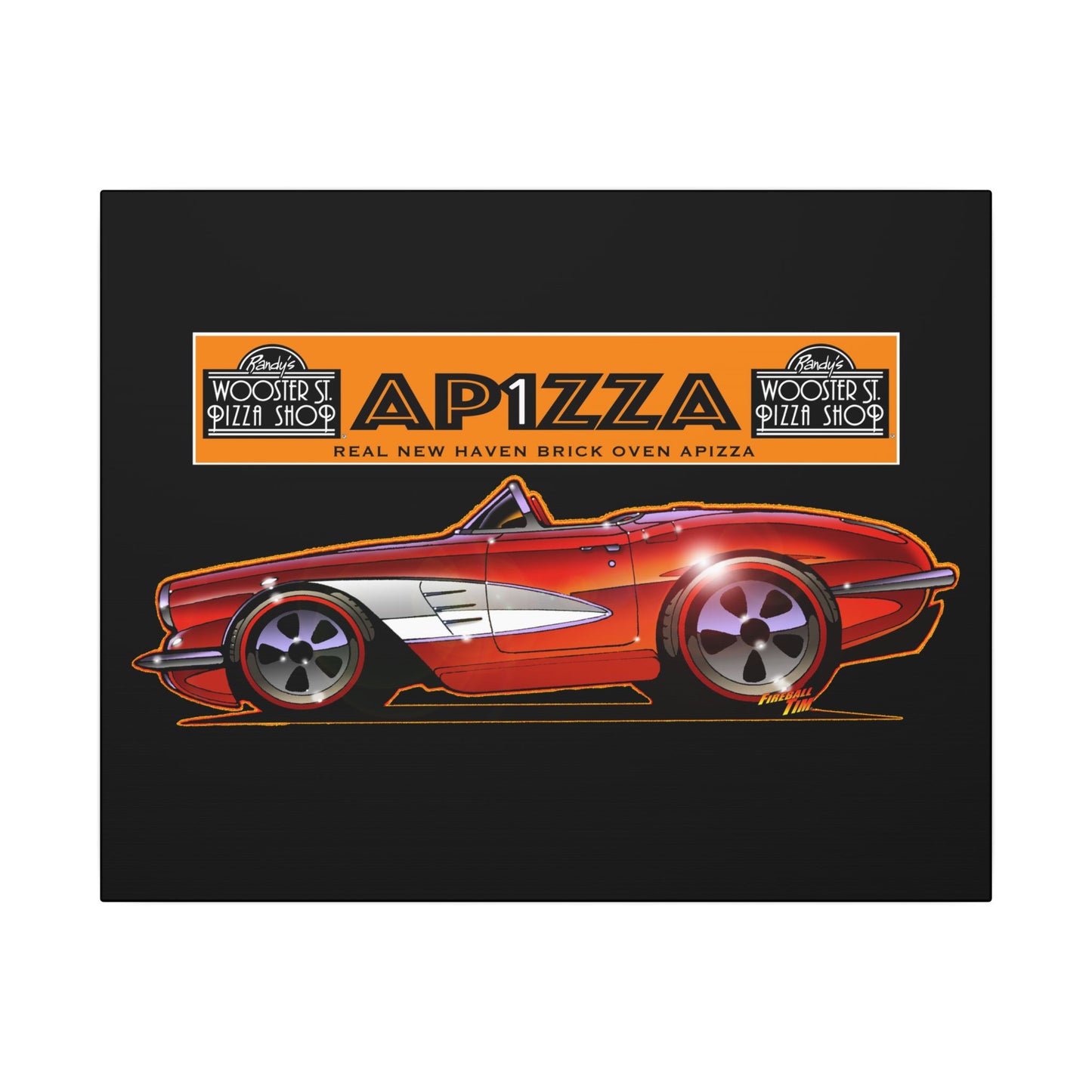 CORVETTE 1958 APIZZA 1 Fireball Art Canvas Print
