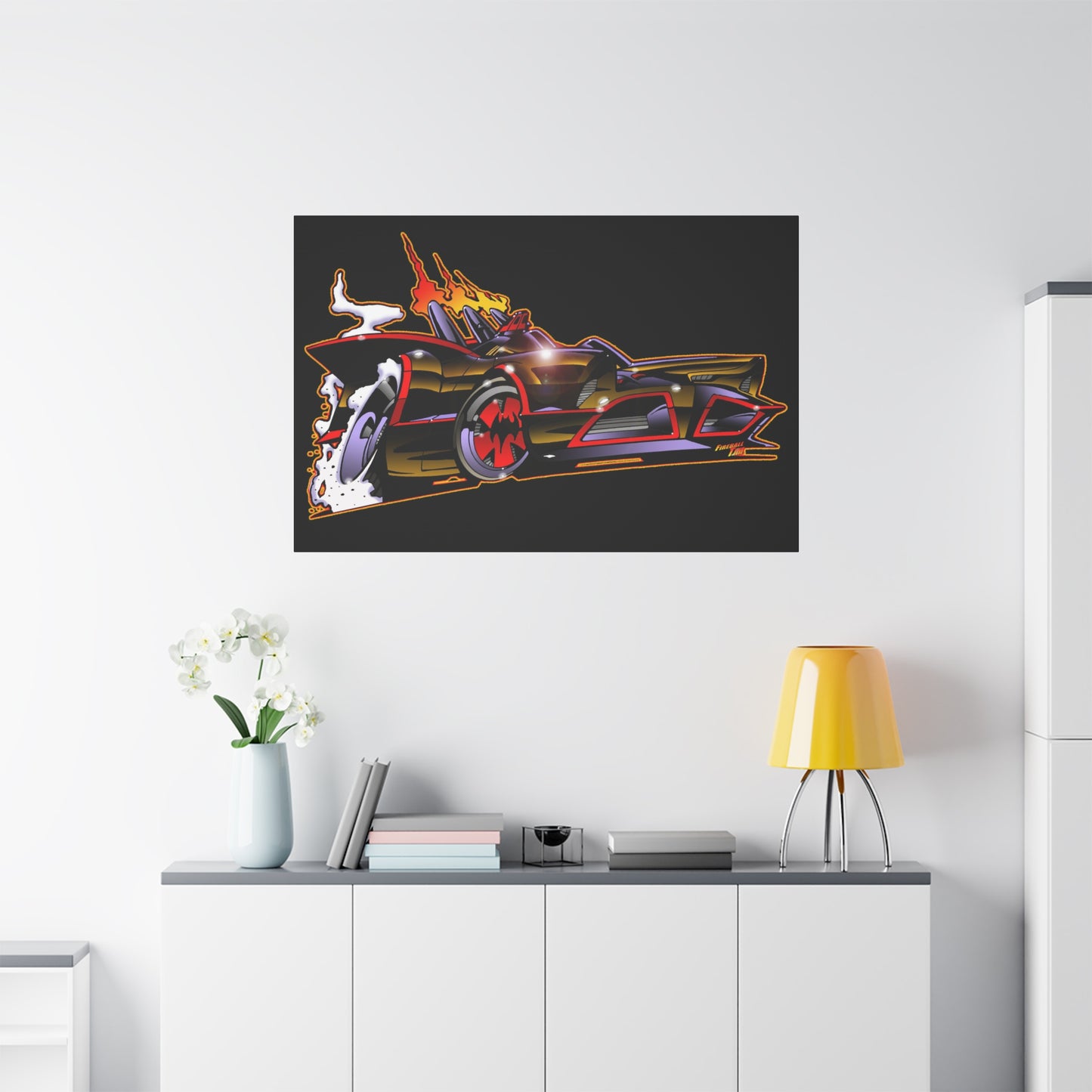 BATMOBILE 1966 BATMAN BAT66 Collectible TV Car Canvas Wall Art