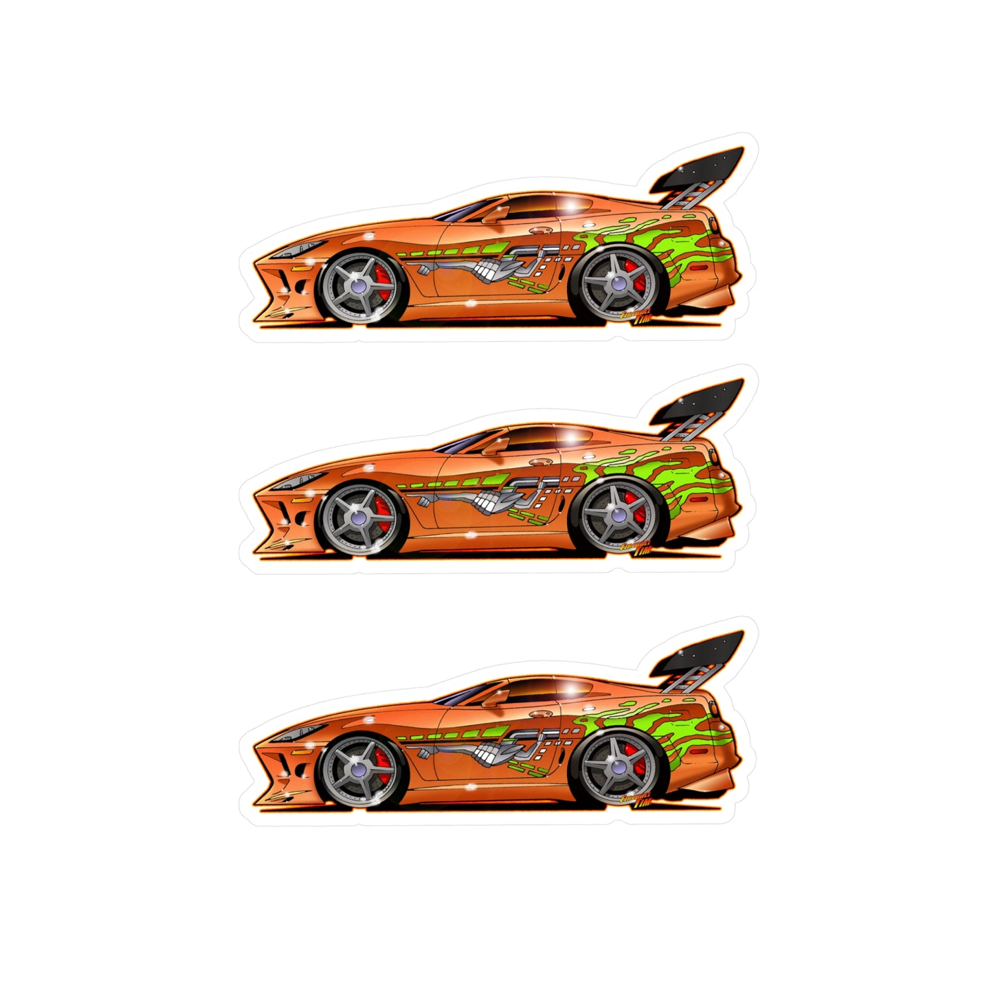FAST & FURIOUS 1994 TOYOTA SUPRA MK IV Fireball Art Kiss-Cut Vinyl Decal Set