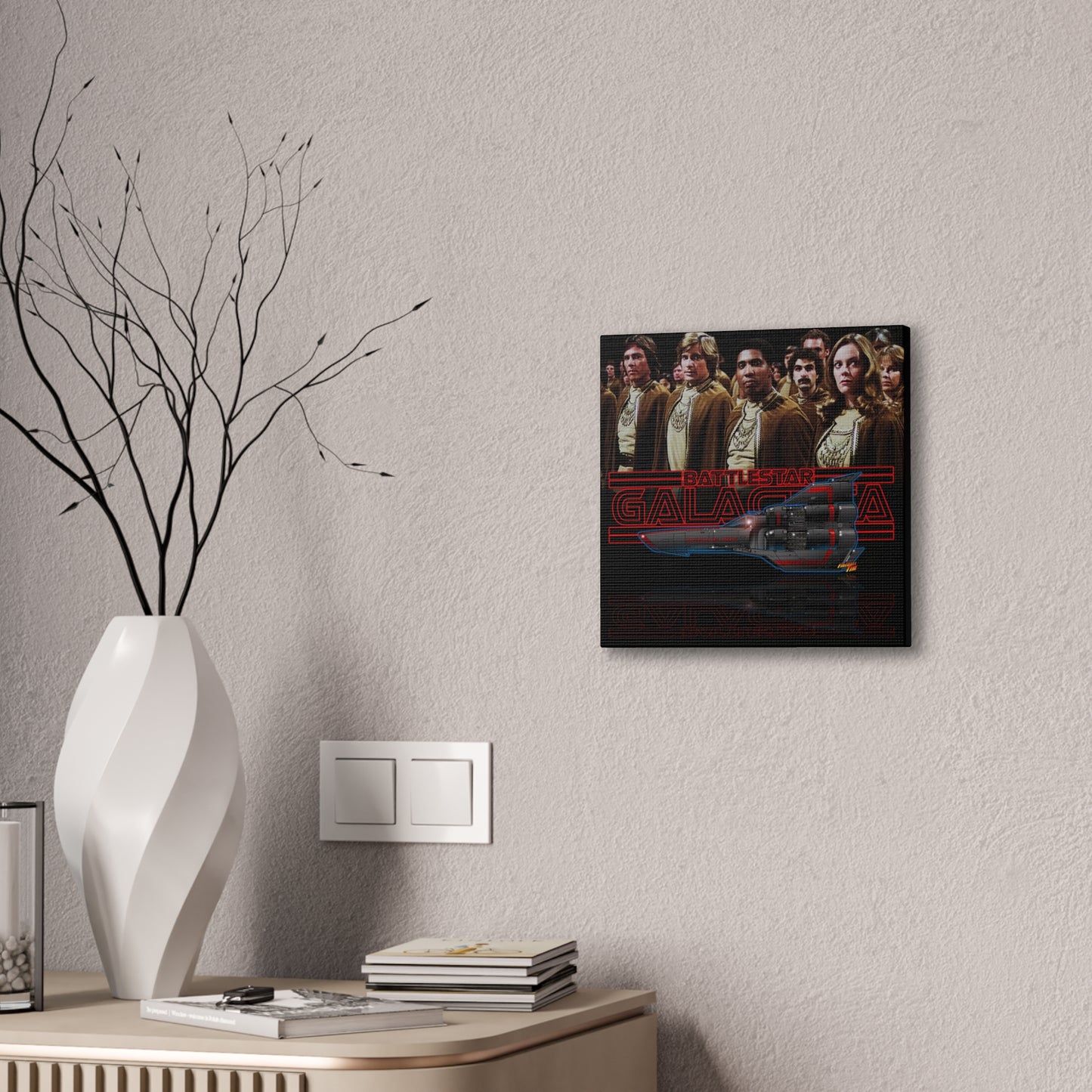 BATTLESTAR GALACTICA Colonial Viper Spaceship Canvas Wall Art Print 2 Sizes