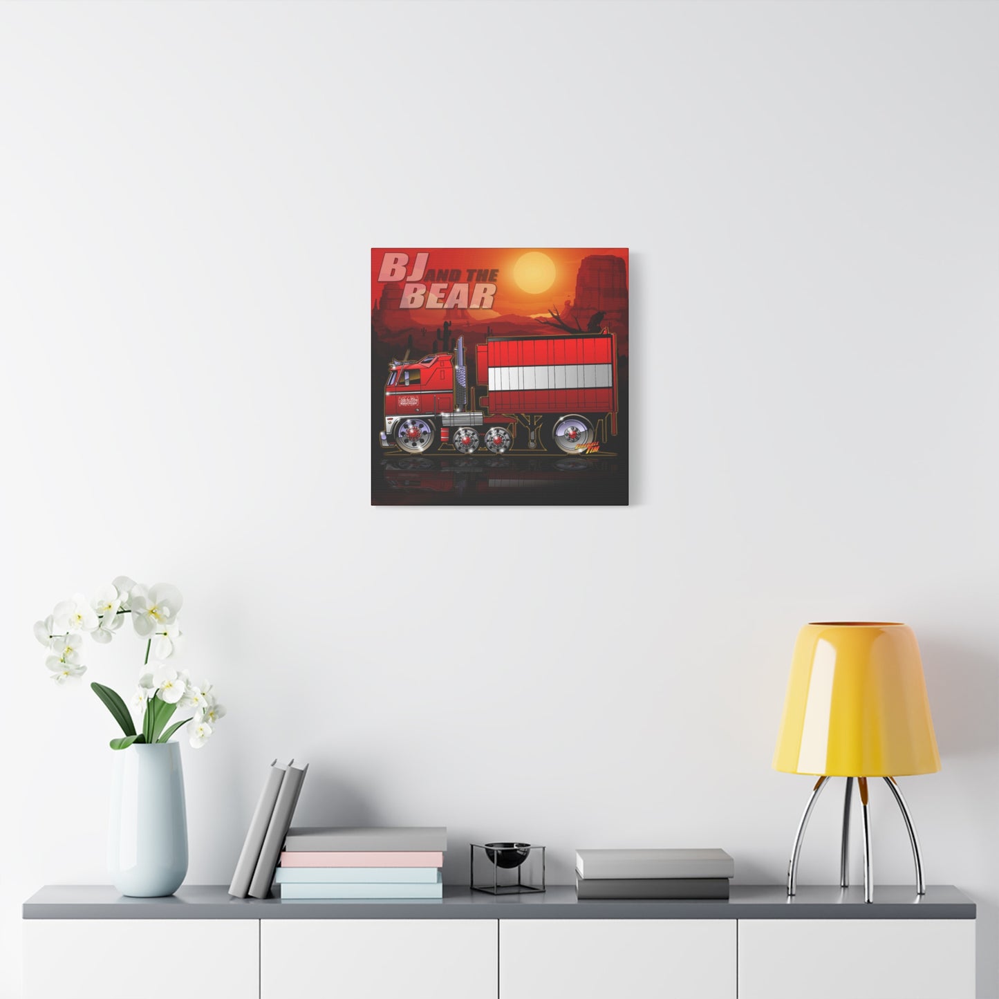 BJ AND THE BEAR TV Show Semi Truck Canvas Art Wall Print - 2 Sizes