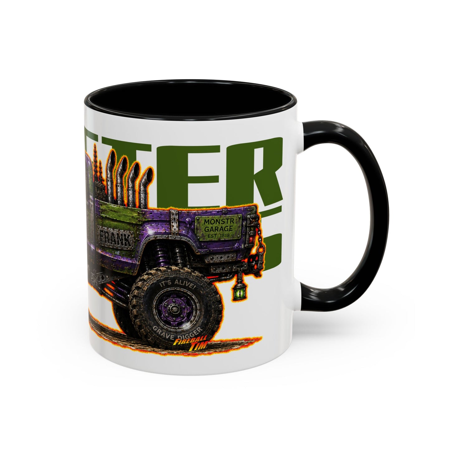 HALLOWEEN MONSTER MACHINES Frankenstein Collectible Fireball Art Coffee Mug - 2 Sizes