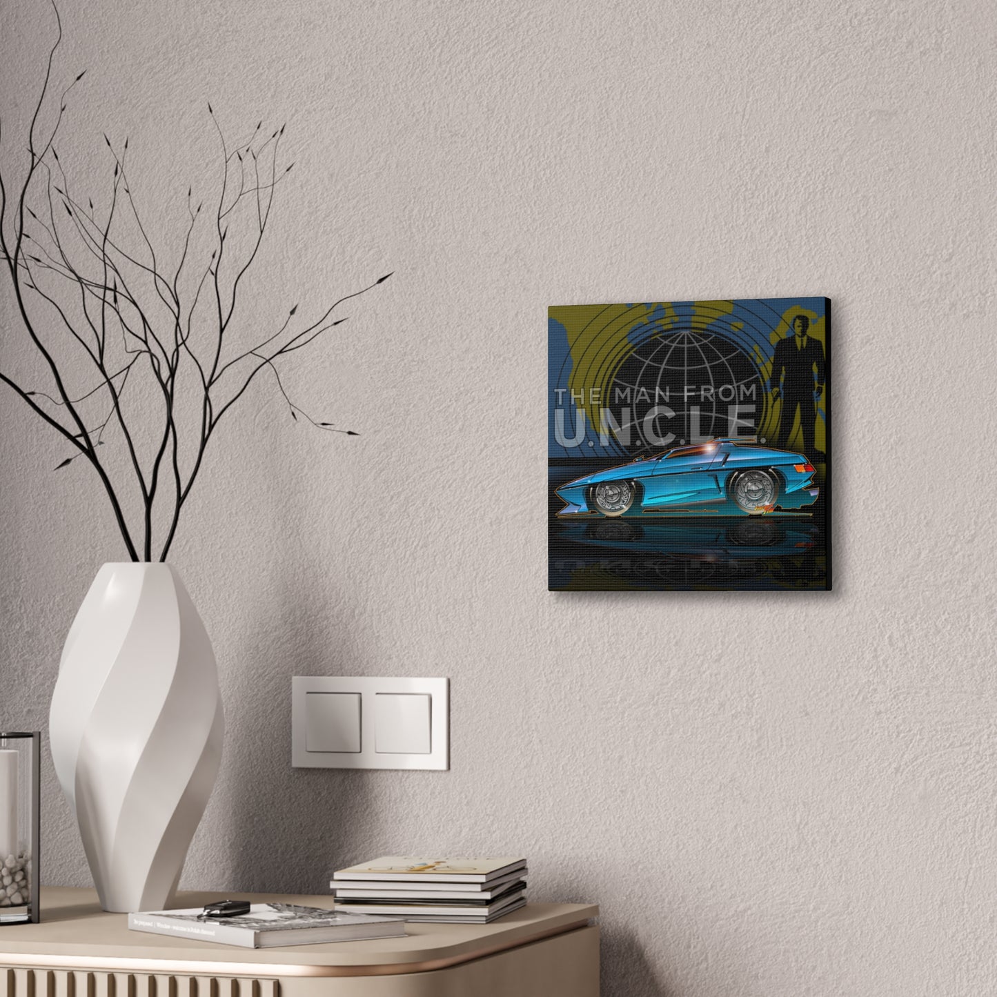 THE MAN FROM U.N.C.L.E. Piranha TV Car Fireball Canvas Art Print - 12x12