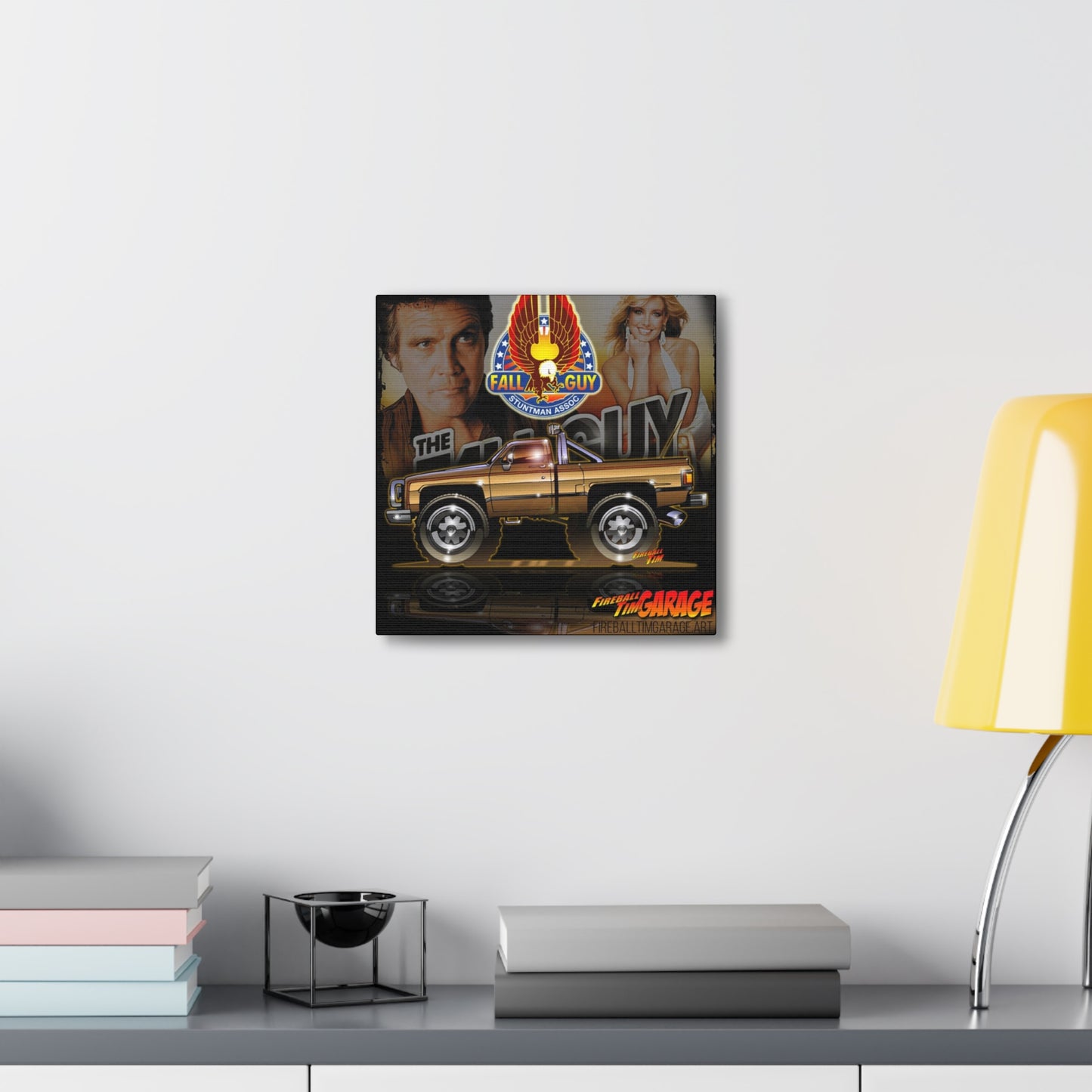 THE FALL GUY 1982 GMC K-2500 TV Show Canvas Gallery Garage Art Print 12x12