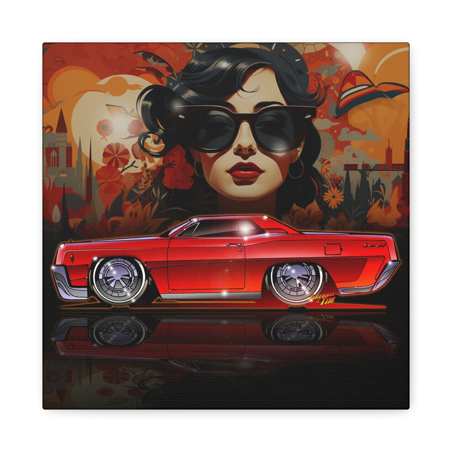 LINCOLN CONTINENTAL COUPE 1967 Canvas Art Wall Print - 12x12