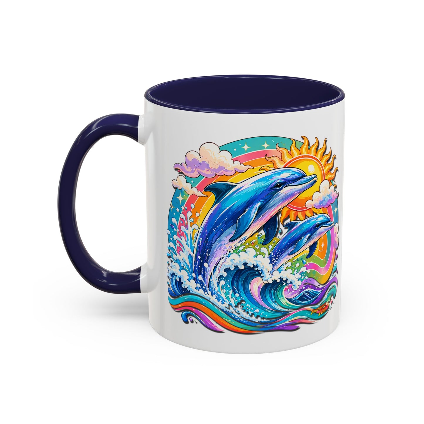 DOLPHIN SPLASH 2 Aquarium Series Fireball Art Coffee Mug - 2 Sizes