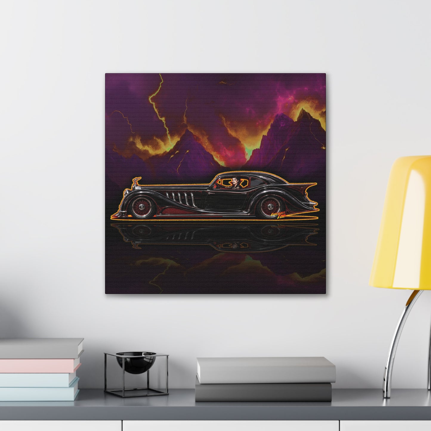MONSTER MACHINES Vampiress Countessa Halloween Collectible Fireball Art Canvas Stretched Print