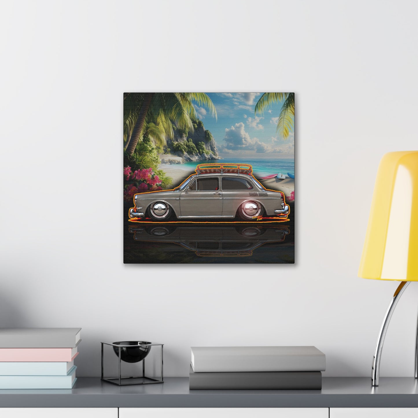 VOLKSWAGEN NOTCHBACK Collectible Fireball Art Canvas Stretched Print