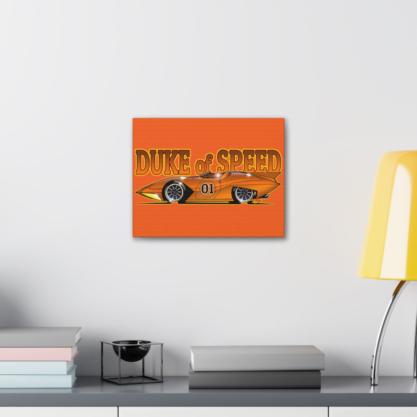 Fireball Tim DUKE OF SPEED Movie Car Canvas Gallery Art Print 11x14