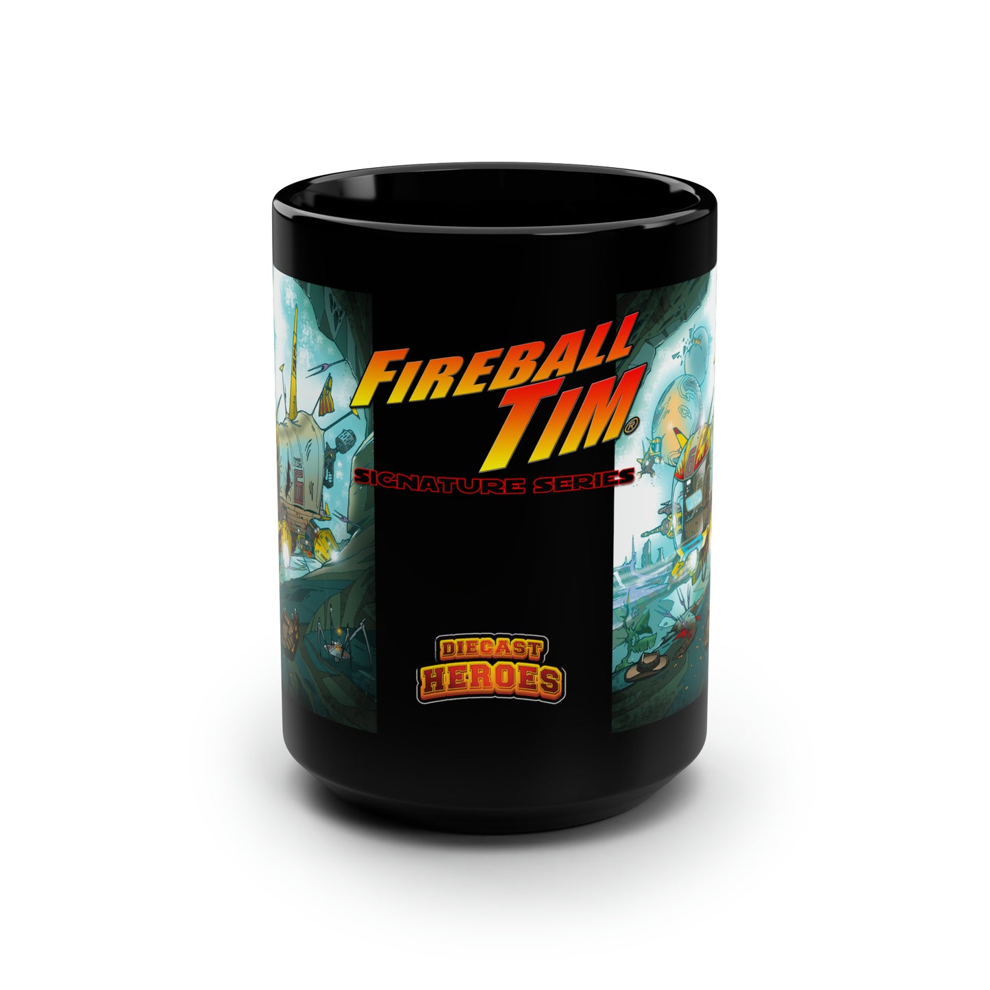 Fireball Tim Signature Series SPACE COWBOYS Diecast Heroes Cover #11 Black Mug, 15oz, Hot Wheels, Johnny Lightning, Diecast Cars, Matchbox