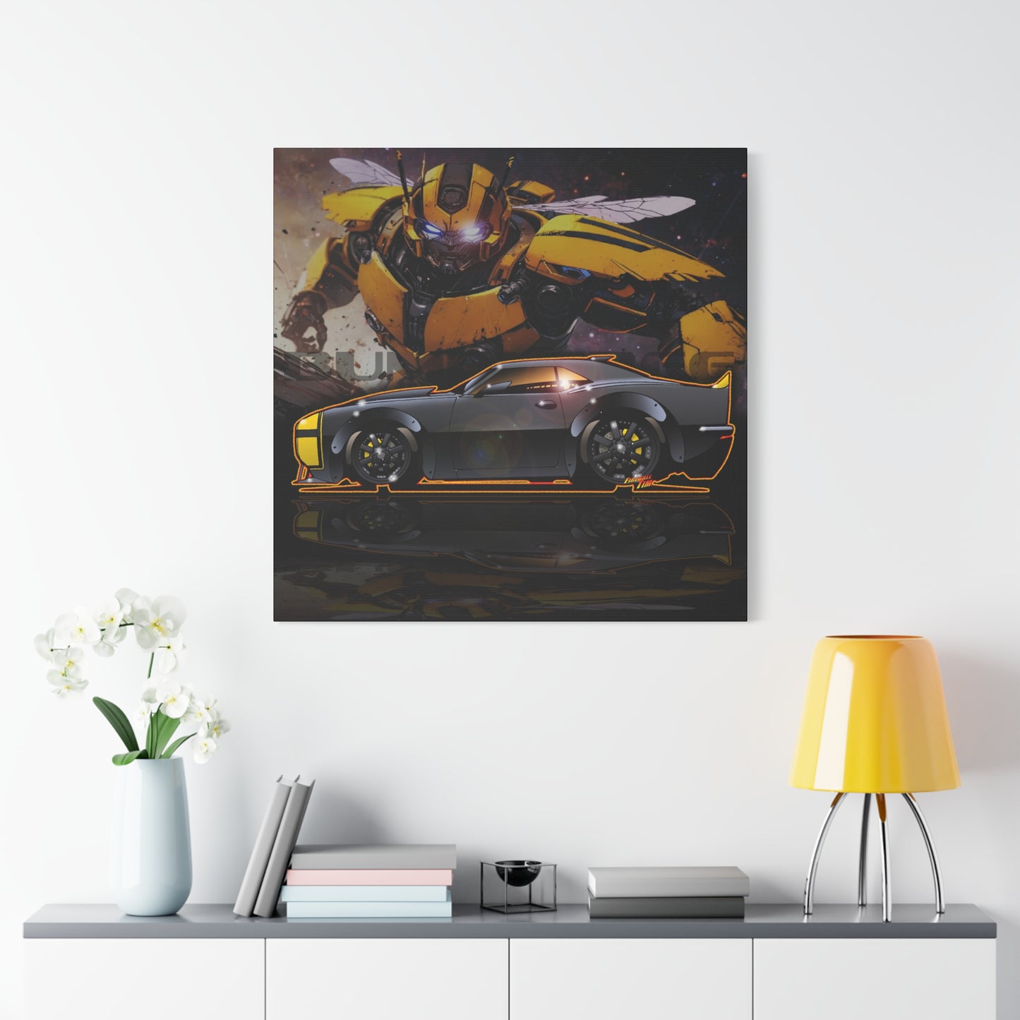 TRANSFORMERS BUMBLEBEE 1967 Camaro Fireball Art Canvas Print