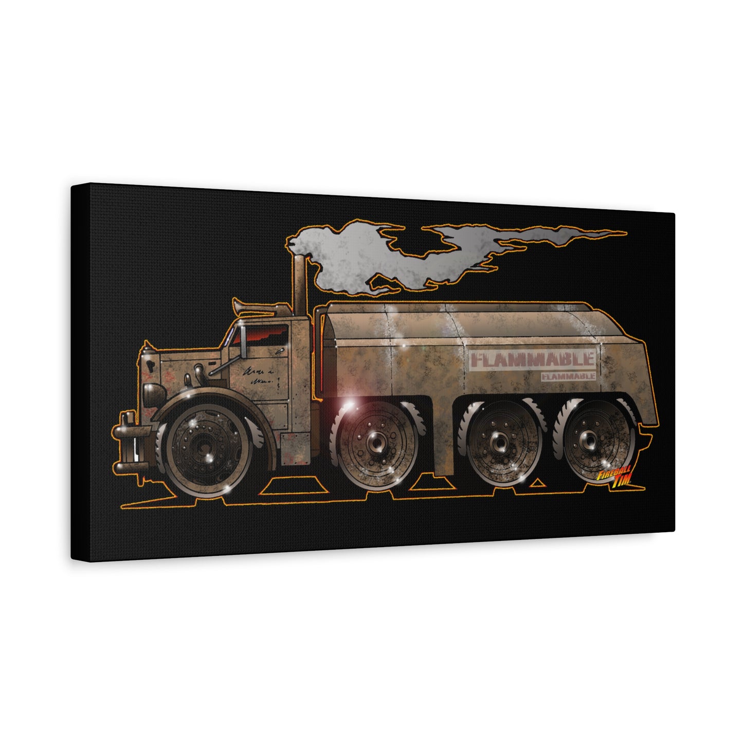 DUEL Killer Movie Truck Fireball Art Canvas Print - Sizes