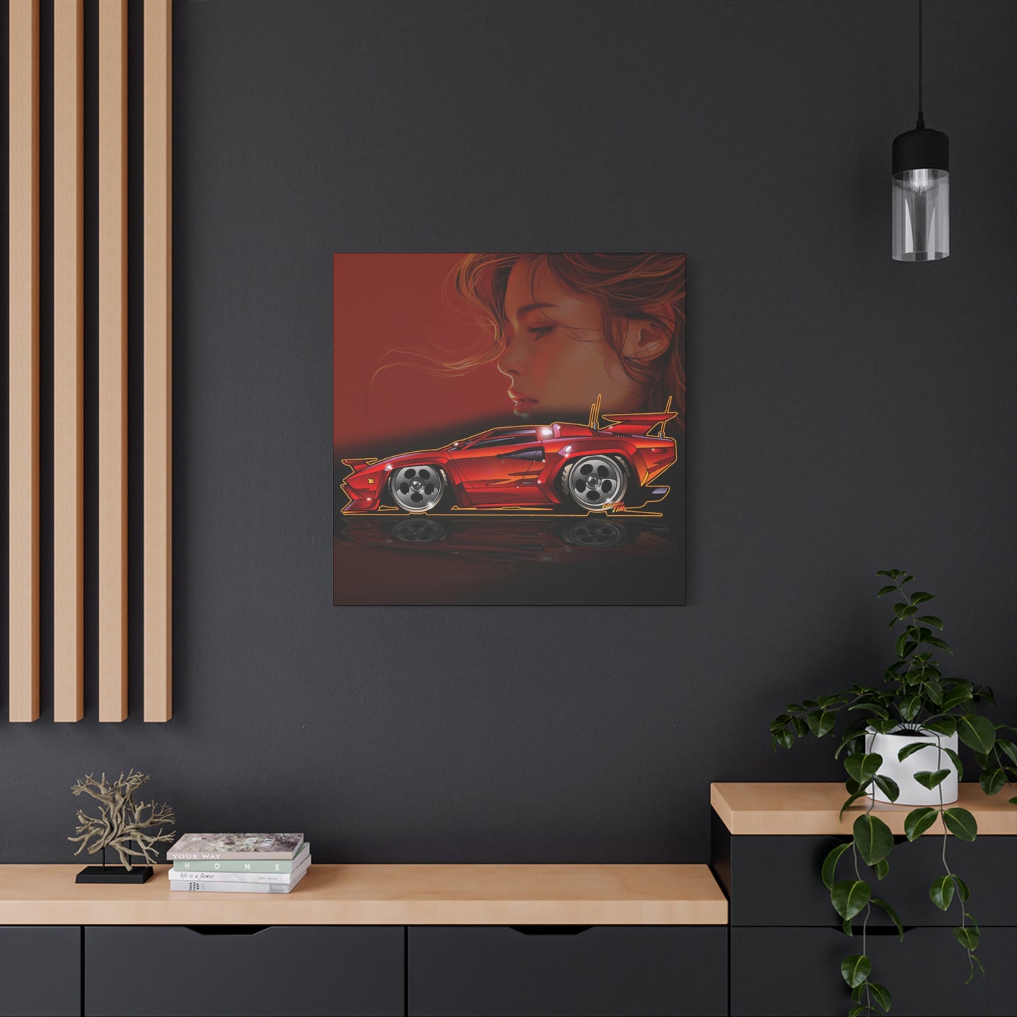 CANNONBALL RUN LAMBORGHINI COUNTACH Fireball Art Canvas Print